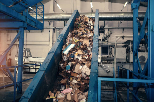 Waste processing plant. Recycling and storage of waste for further disposal. Business for sorting and processing of waste.