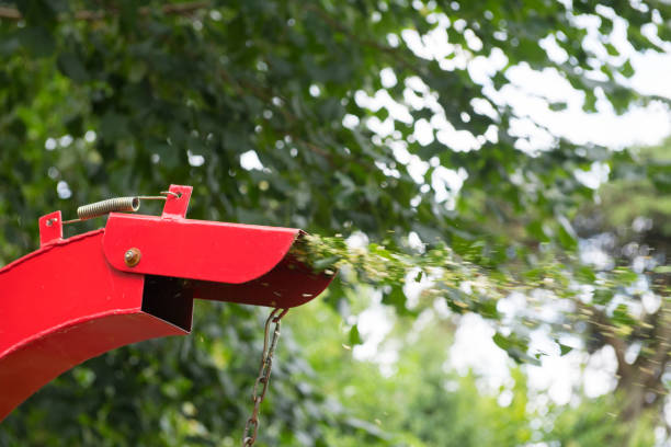 Red shredder working in nature